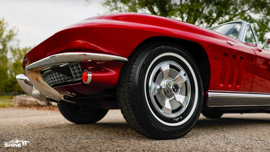 1968 Red Corvette Stingray Auto Detailing and Ceramic Coating - Driver Front Wheel Low Mid