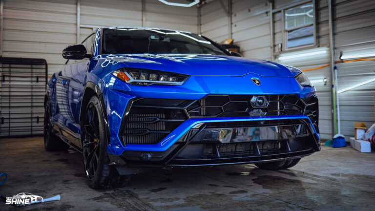 2021 Lamborghini Urus Auto Detailing and Ceramic Coating - Passenger Front Half Mid Low