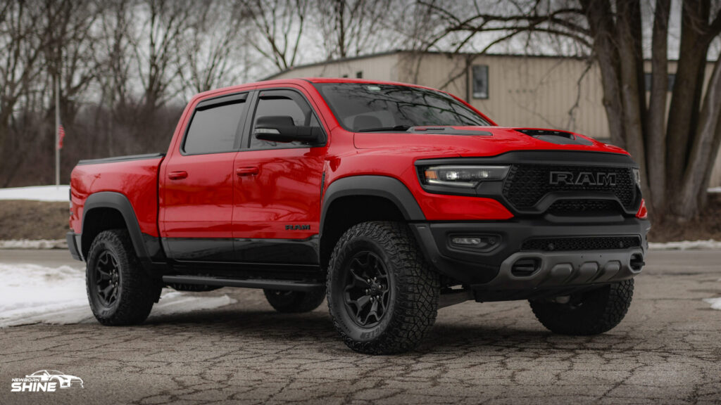 2022 Red RAM TRX Auto Detailing and Ceramic Coating - Passenger Side Mid Far