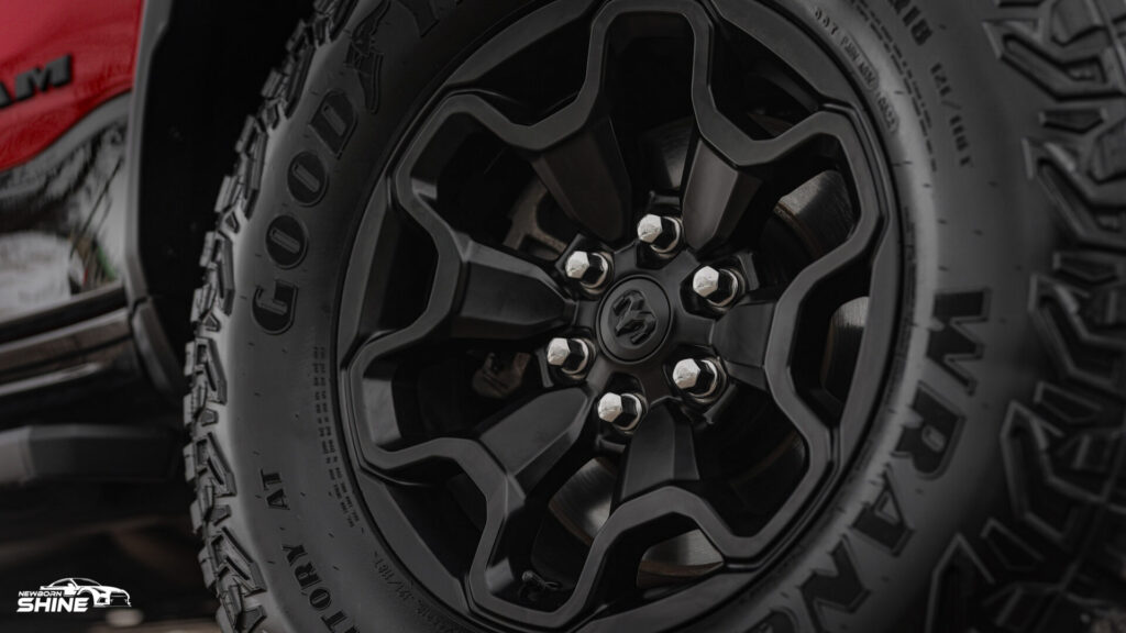 2022 Red RAM TRX Auto Detailing and Ceramic Coating - Passneger Front Wheel Close
