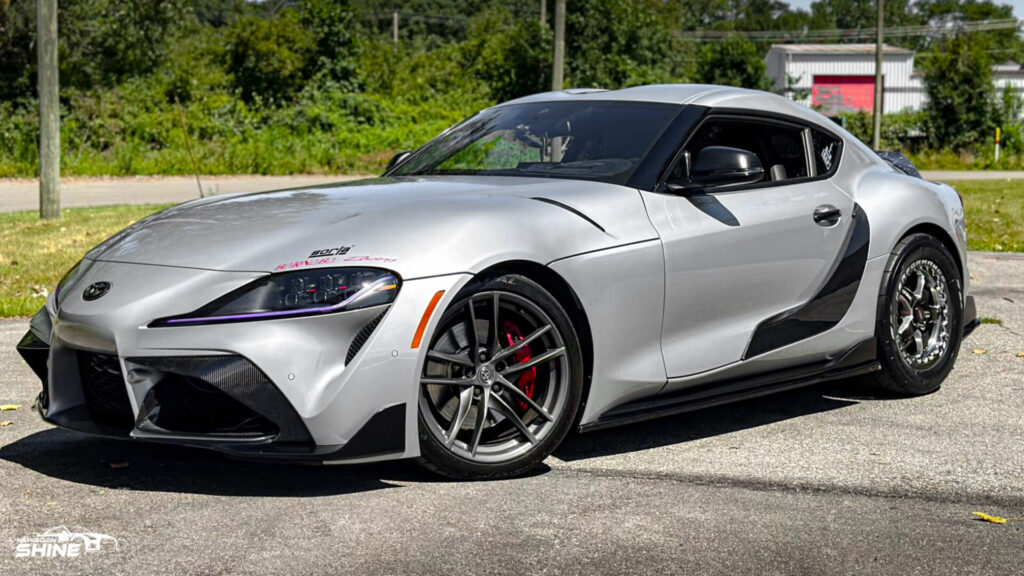 2022 Silver Toyota GR Supra Auto Detailing and Ceramic Coating - Driver Front Half Close
